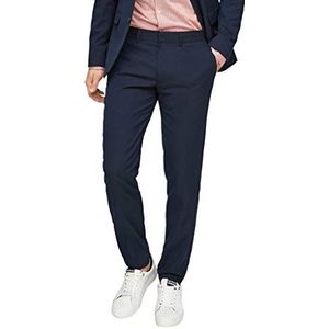 s.Oliver BLACK LABEL Slim voor heren: stretch kostuumbroek, Donkerblauw (5978)