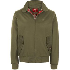 Merc Blouson Harrington avec Doublure en Tartan Homme, Olive, XXL