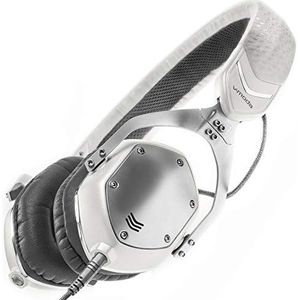 V-MODA XS Supra-Aural Hoofdtelefoon, bekabeld, opvouwbaar en opheffen met microfoon, wit/zilver