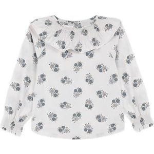 Gocco Blusa Estampado Flores Cuello Engomado meisjeshemd, ecru, 5 jaar, ECRU