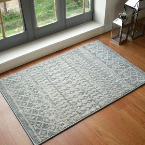 Surya Mooi Scandinavisch geometrisch tapijt voor woonkamer, eetkamer, keuken, modern abstract Azteekse tapijt voor slaapkamer, Berber-stijl, boho, onderhoudsvriendelijk, groot tapijt 60 x 90 cm