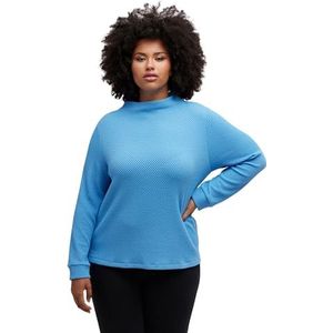 Ulla Popken Sweatshirt, met gestructureerd oppervlak, trainingspak voor dames, Hemelsblauw