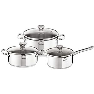 Tefal Duetto 3-delige kookset -  Steelpan Ø  16 cm, kookpan Ø  20/24 cm