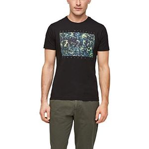 s.Oliver t-shirt mannen, Zwarte Placed Print