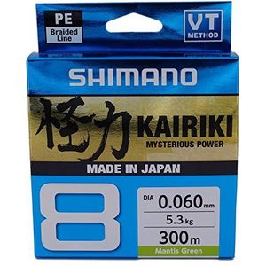 SHIMANO Kairiki 8, 300 meter, Mantis groen, 0,215 mm/20,8 kg, gevlochten vislijn, 59WPLA68R06