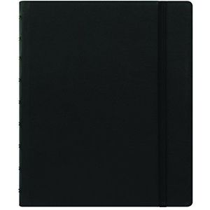 FILOFAX Klassiek navulbaar notitieboek, 23,5 x 18,4 cm, zwart, elegante omslag in lederlook met afneembare pagina's, elastische sluiting, index, tas en bladwijzer (B115901U)
