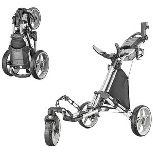 Caddytek Caddylite One Golfwagen, draaibaar, V8, zilver, één maat