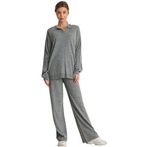 NA-KD Oversized trui voor dames met polokraag, grijs.