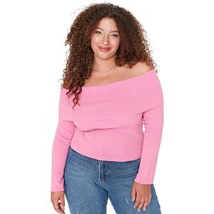 Trendyol Maillot de survêtement pour femme, rose, 3XL grande taille