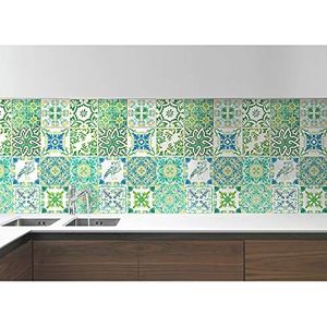 WALPLUS 24 stuks 15 cm Turks groen vinyl muurstickers voor woondecoratie woonkamer slaapkamer keuken