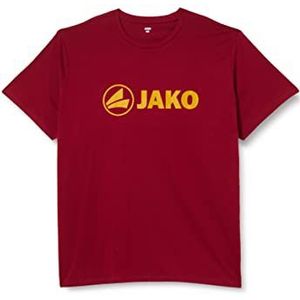 JAKO Promo T-shirt voor heren, wijnrood/neonoranje