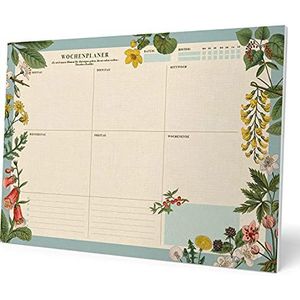 Grupo Erik Botanische weekplanner, A3, Duitse versie, bureaukalender, familiekalender, 54 afneembare pagina's, bureauplanner, bureauplanner, cadeau voor