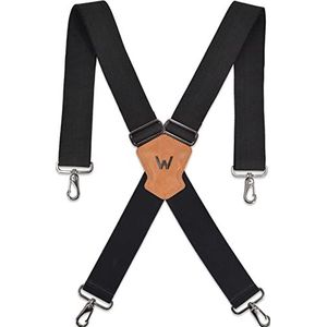 Heren bretels 5,1 cm met haken, stevige bretels voor heren, werkbretels, werkbretels voor heren, stevige bretels, bretels voor heren, bretels, zwart.