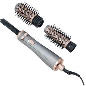 JOCCA Brosse sèche-cheveux 3 en 1 | Sèche-cheveux, bigoudis et volume | 3 températures, 2 vitesses, tête rotative | 2 brosses interchangeables | 1000-1200 W