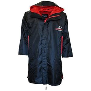 SwimTech Parka, badjas, uniseks, zwart/rood, maat M, Zwart/Rood