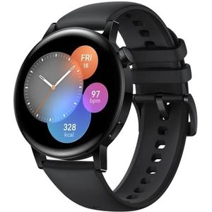 HUAWEI WATCH GT 3 42 mm smartwatch duurzaam accuhorloge met SpO2 bewaking voor KI-races, hartslagbewaking, 100+ trainingsmodi, Bluetooth-oproep, zwart