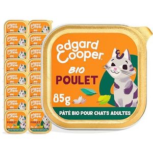 Edgard & Cooper Kattenvoer zonder granen, natuurlijk voedsel (Bio kip, 85 g x 16 stuks)