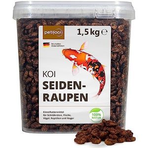 petifool Koi Zijderupsen 1,5 kg - Gedroogde zijderupsen - Gezonde snack voor schildpadden, vissen, vogels, reptielen en knaagdieren