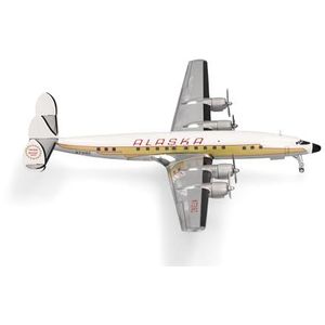 Herpa Alaska Airlines Lockheed L-1649A Starliner miniatuurvliegtuig, schaal 1:200, verzamelstuk, model zonder standaard, metaal