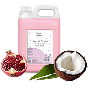 ISOLDA FRAGANTE Vloeibare handzeep 5 liter - zeepjerrycan voor alle huidtypes - goed schuimende vloeibare zeep 5 liter - crèmezeep - granaatappel met kokosmelk