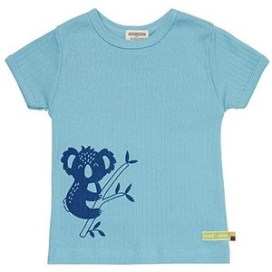 loud + proud Unisex T-shirt voor kinderen Derby Rib, GOTS-gecertificeerd, Turkoois Blauw