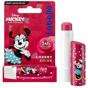 LABELLO Cherry Shine Minnie Limited Edition Disney (1 x 5,5 ml), hydraterende lippenstift voor kinderen met kersengeur, voedende lippenbalsem, langdurige hydratatie