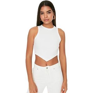 Trendyol Trendyol asymmetrische tanktop met ronde hals voor dames Trendyol asymmetrische tanktop met ronde hals voor dames, ECRU