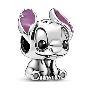 PANDORA Disney Charm ""Lilo en Stitch "" 798844C01, Eén maat, Sterling zilver, Niet van toepassing.