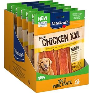 Vitakraft XXL kipfilet voor honden met mager kippenvlees, in hersluitbare XXL-zak, (6 x 250 g)