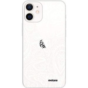 Evetane Beschermhoes compatibel met iPhone 12 Mini, zacht, silicone, robuust, ultradun, beschermhoes, transparant, bandana, kant, motief