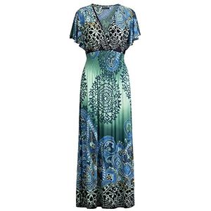 APART Viscose maxi-jurk, licht elastisch, blauw meerkleurig, maat M, blauw meerkleurig, blauw, kleurrijk