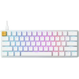 Glorious Gaming GMMK Compact (60%), mechanisch gamingtoetsenbord, Gateron Brown schakelaars (touch), doubleshot-doppen, RGB, hot-swappable en aanpasbaar, Amerikaanse QWERTY-lay-out, wit