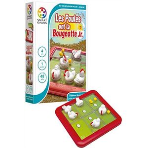SmartGames - De kippen hebben de Bougeotte Jr - Reflectiespel - 48 uitdagingen van eenvoudig tot moeilijk niveau - Plaats een kip op elk ei - 1 speler - voor kinderen vanaf 4 jaar