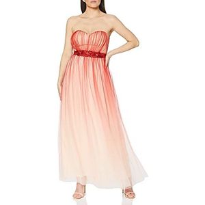 Little Mistress Carissa Maxi-jurk voor dames, met bloemenriem, grapefruit oranje (grapefruit 001), 38, oranje (grapefruit 001)