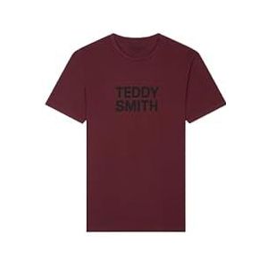Teddy Smith - Ticlass Basic M - T-shirt voor heren - casual, Donkere wijn