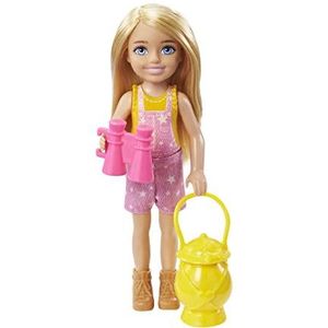 Barbie - It Takes Two – Vive Le Camping Box – Chelsea pop, uil, slaapzak, kompas en campingaccessoires – cadeau vanaf 3 jaar, HDF77