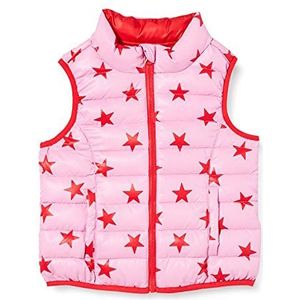 United Colors of Benetton Gilet 23DJ5G2J0 Jacket, Allover Rose avec étoiles Rouges 68 W, 58 Garçon