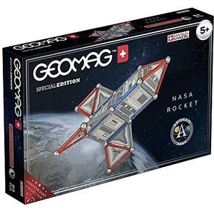 Geomag - Special Edition NASA Rocket magnetische constructie, 810, wit/grijs/rood, 84 stuks