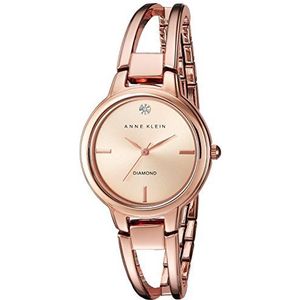 Anne Klein Originele Diamond Dial Bangle Watch voor dames, AK/2626RGRG, Rose Gold., Bangle armband