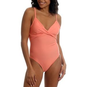 Light & Shade - LSLSWM035 - Eendelig badpak voor dames met buikcontrole, zonder beugel, afneembare vulling, optimaal voor de zomervakantie, koraal, EU 46, Koraal