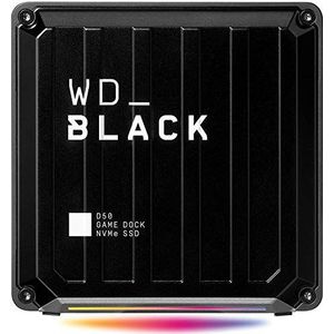 WD_Black D50 Game Dock 2TB (2x Thunderbolt 3 poorten, DisplayPort 1.4, 2x USB-C, 3x USB-A, Audio On/Off en Gigabit Ethernet aanpasbaar) zwart