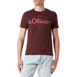 s.Oliver T-shirt met korte mouwen voor heren, Paars/Roze