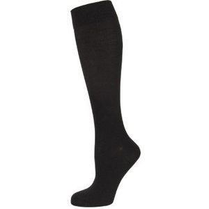 Nur Die Bamboe hoge sokken voor dames, zwart.