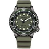 Citizen Eco-Drive Analoog herenhorloge met elastische band Promaster Marine, Groen, armband