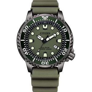 Citizen Eco-Drive herenhorloge met elastische band Promaster Marine, groen, één maat, riemen, Groen, Riemen