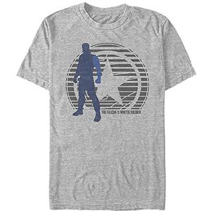 Marvel Falcon and The Winter Soldier Simple Lockup Organic Korte Mouw T-Shirt Melange Grey S, Melange Grey
