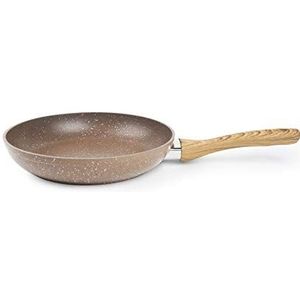 Excelsa Wood & Stone pan met antiaanbaklaag, 28 cm, gesmeed aluminium, bruin