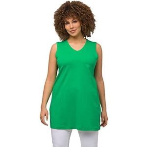 Ulla Popken T-shirt basique, Col en V, Détendu, Grasgrün, 68 FR/70 FR pour femme, Vert, 68-70