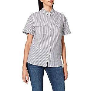 MUSTANG Gestreepte blouse voor dames, meerkleurig (Linen Like Check 11341)