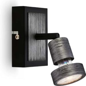BRILONER - Led-wandlamp, draaibare led-wandspot, led-wandlamp, warm wit licht, zilver crafted, 100 x 70 x 85 mm